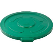 Global Industrial Plastic Trash Container, Garbage Can Lid - 55 Gallon Green
