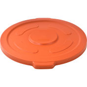 Global Industrial Plastic Trash Container, Garbage Can Lid - 55 Gallon Orange