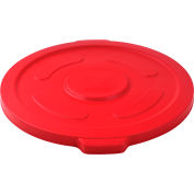 Global Industrial Plastic Trash Container, Garbage Can Lid - 55 Gallon Red