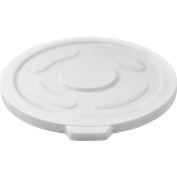 Global Industrial Plastic Trash Container, Garbage Can Lid - 55 Gallon White