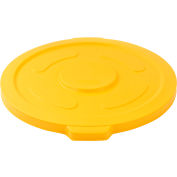 Global Industrial Plastic Trash Container, Garbage Can Lid - 55 Gallon Yellow