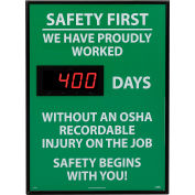 Digital Safety Scoreboard Sign - Safety First, We Have Proudly, OSHA