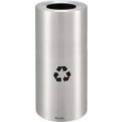 Global Industrial™ Aluminum Round Open Top Recycling Can, 20 Gallon, Satin Clear