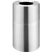 Genuine Joe Stainless Steel Trash Can, 30 Gallon, 31.5 Height x 20  Diameter - Stainless Steel - Silver 