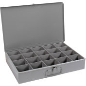 Durham 119-95 Prime Cold Rolled Steel Large Adjustable Compartment Vertical Box 12-5/32 Length x 18-11/32 Width x 3-5/32 Height Gray Powder Coat Finish 