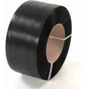 Global Industrial 8" x 8" Core Polypropylene Strapping, 9000'L x 1/2"W x 0.018" Thick, Black