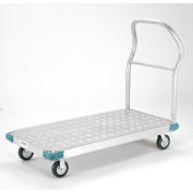 Global Industrial Aluminum Diamond Deck Platform Truck 48x24 1400 Lb. Cap. 5" Rubber Casters