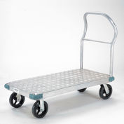 Global Industrial Aluminum Diamond Deck Platform Truck 48x24 2400 Lb. Cap. 8" Rubber Casters