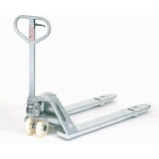 Global Industrial Galvanized Pallet Jack Truck, 27" x 48" Forks, 5500 Lb. Capacity