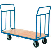 Global Industrial™ Wood Deck Platform Truck 8" Mold-On Rubber Wheels 2400 Lb. Capacity