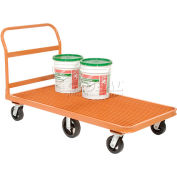 Global Industrial Steel Grating Deck Depot Flatbed Platform Truck 6 Wheels 60x30 3200 Lb. Cap.