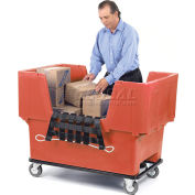 Dandux Red Easy Access 18 Bushel Plastic Mail & Box Truck 51166718R-5S with Cargo Net
