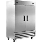 Nexel® Reach In Freezer, 2 Solid Doors, 47 Cu. Ft., Stainless Steel