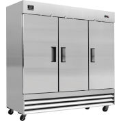Nexel® Reach In Freezer, 3 Solid Doors, 72 Cu. Ft., Stainless Steel