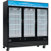 Nexel® Merchandiser Freezer, 3 Glass Swing Doors, 52 Cu. Ft.