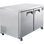 Nexel® Undercounter Refrigerator, 2 Solid Doors, 11.2 Cu. Ft., Stainless Steel