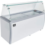 Nexel® Ice Cream Dipping Cabinet w/ Sneeze Guard Cover, 71"W