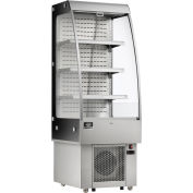 Nexel™ Refrigerated Open Air Merchandiser w/ Curtain, 8.8 Cu. Ft., Stainless Steel