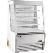 Nexel™ Refrigerated Open Air Merchandiser w/ Curtain, 13.8 Cu. Ft., Stainless Steel