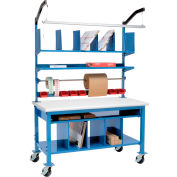 Global Industrial&#153; Complete Mobile Packing Workbench, Laminate Safety Edge, 60&quot;W x 36&quot;D