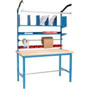 Packing Workbench Maple Butcher Block Safety Edge - 72 x 36 with Riser Kit