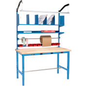 Electric Packing Workbench Maple Butcher Block Safety Edge - 60 x 36 with Riser Kit