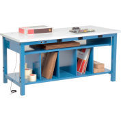 Global Industrial&#153; Packing Workbench W/Lower Shelf & Power, ESD Square Edge, 60&quot;W x 30&quot;D