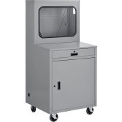 Global Industrial&#153; Mobile Heavy-Duty LCD Computer Cabinet, Dark Gray, Unassembled