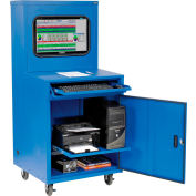 Global Industrial™ Deluxe LCD Industrial Computer Cabinet, Blue, Assembled