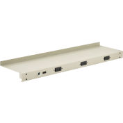 Global Industrial Steel Upper Shelf W/ 3 Duplex Outlets, 48"W x 12"D, Tan