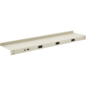 Global Industrial Steel Upper Shelf W/ 3 Duplex Outlets, 60"W x 12"D, Tan