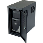 Global Industrial™ Orbit CPU Computer Enclosure Cabinet Front/Rear Doors 2 Exhaust Fans, Black