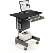 Global Industrial™ Mobile Computer Cart, 27"W x 24-1/2"D x 41"H, Black