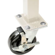Global Industrial&#153; 5&quot; Phenolic Swivel Casters with Brakes Tan - Set of 4
