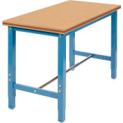 Global Industrial 48x24 Adj. Height Workbench Return, Square Tube Leg, Shop Top Square Edge BL