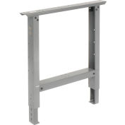 Global Industrial&#153; Adjustable Height Steel C-Channel Leg For Workbench, 30&quot;D, Gray, Each