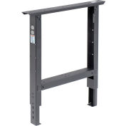 Global Industrial Adjustable Height Steel C-Channel Leg For Workbench, 30"D, Black, Each