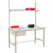 Global Industrial™ 96x30 Production Workbench Laminate Square Edge - Drawer, Upright & Shelf TN