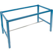Global Industrial 60 x 30 Steel Square Tube Height Adj. Production Workbench Frame - Blue