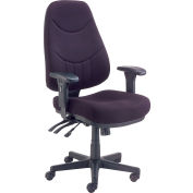 Interion&#174; Multifunction Chair With Mid Back, Adjustable Arms, Fabric, Black Seat/Black Base