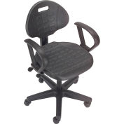 Interion&#174; Task Chair With Mid Back & Fixed Arms, Polyurethane, Black