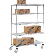 Nexel® Open Sided Wire Exchange Truck w/5 Shelves, 800 lb. Capacity, 48"L x 18"W x 69"H