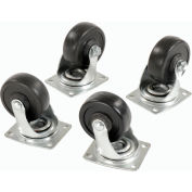Set of (4) Swivel 4" Replacement Casters for Global Industrial™ Hardwood Dolly 1200 Lb. Cap.