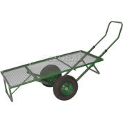 10 x 2-3//4 Solid Rubber Wheel 24 Width x 36 Length Green 1200 lbs Load Capacity Little Giant LWP-2436-10-G Steel Perforated Deck Wagon Truck with 1-1//2 Lip