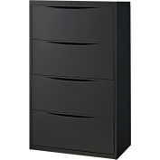 Interion® 30" Premium Lateral File Cabinet 4 Drawer Black