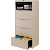 Interion® 30" Premium Lateral File Cabinet 5 Drawer Putty