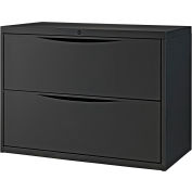 Interion® 36" Premium Lateral File Cabinet 2 Drawer Black
