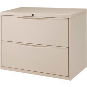 Interion® 36" Premium Lateral File Cabinet 2 Drawer Putty