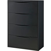 Interion® 36" 4-Drawer Premium Lateral File Cabinet, Black