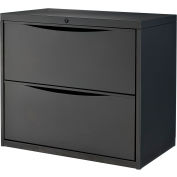 Interion® 2-Drawer Premium Lateral File Cabinet, 30"W x 18"D x 28"H, Black